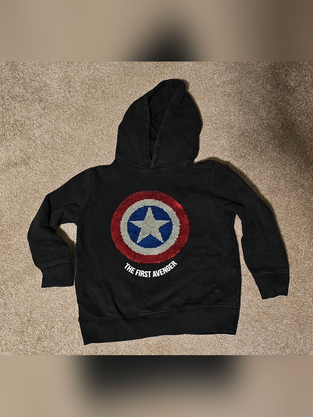 Kids Captain America- The First Avenger Hoodie w/Reversible Sequins